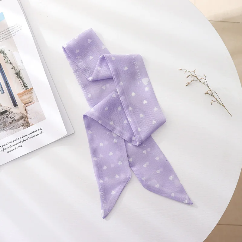 Purple Series Long Silk Summer Thin Style Super Fairy Headband Tied Hair Ribbon Decoration Small Scarf