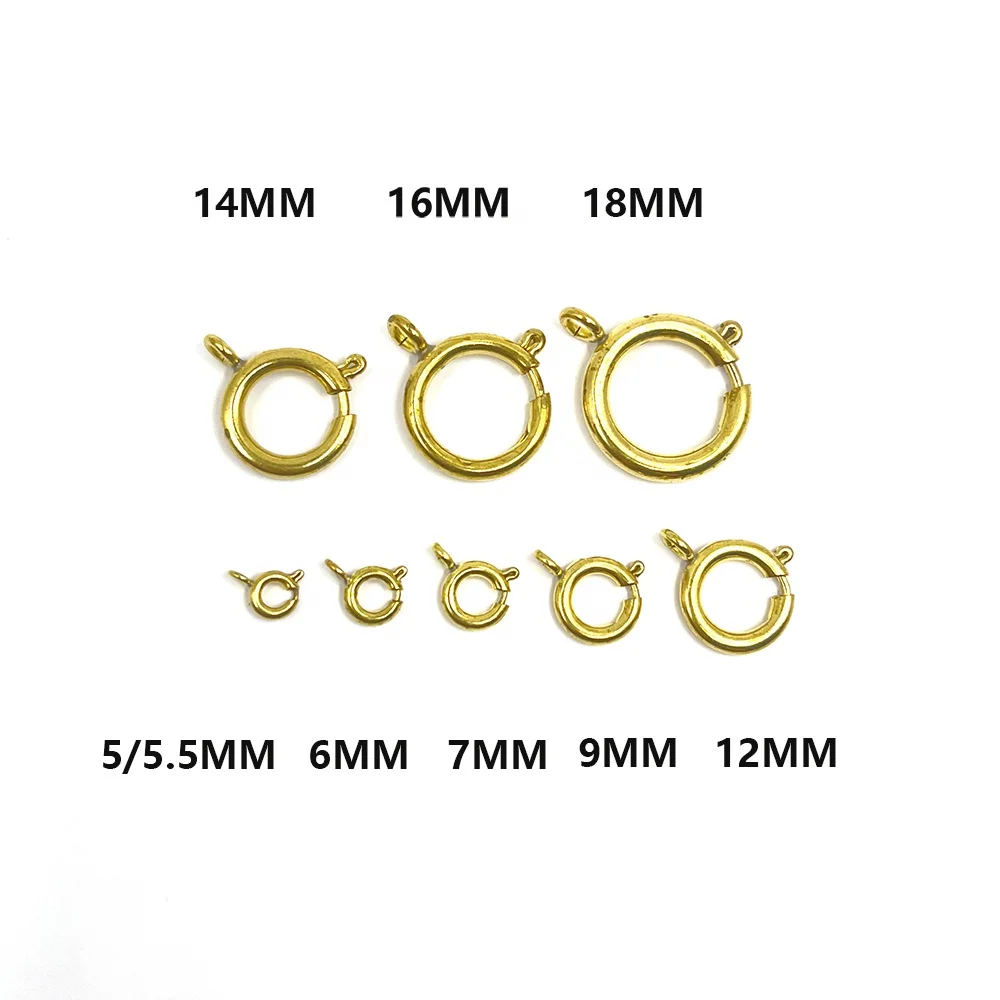 Raw Brass Spring Ring Clasp Open Ring Jewelry Clasp for Chain Necklace Bracelet Connectors DIY Jewelry Making Supplies Findings