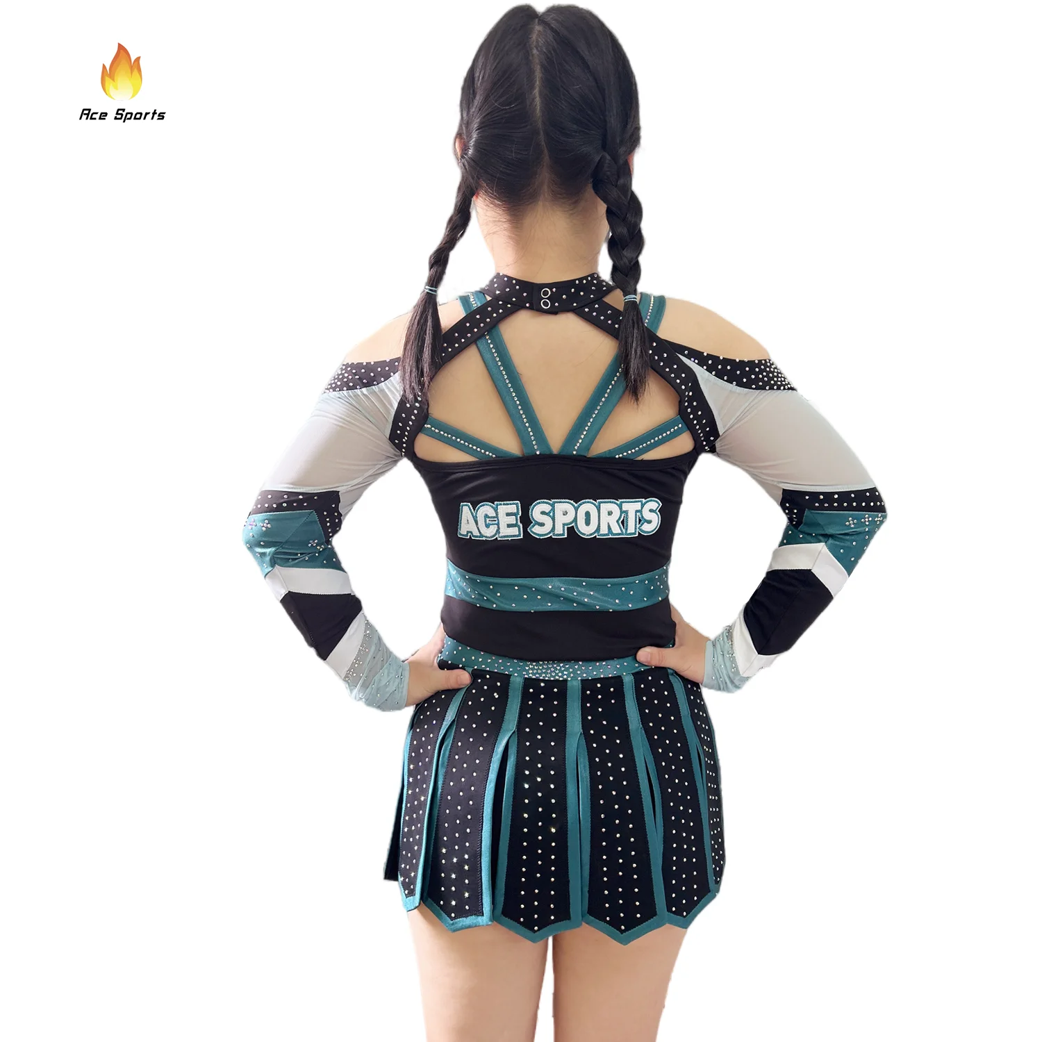 Ace Sports Customize Various Styles Professional Cheer Team Accessories With AB Crystal Popular Cheerleader wear For Students