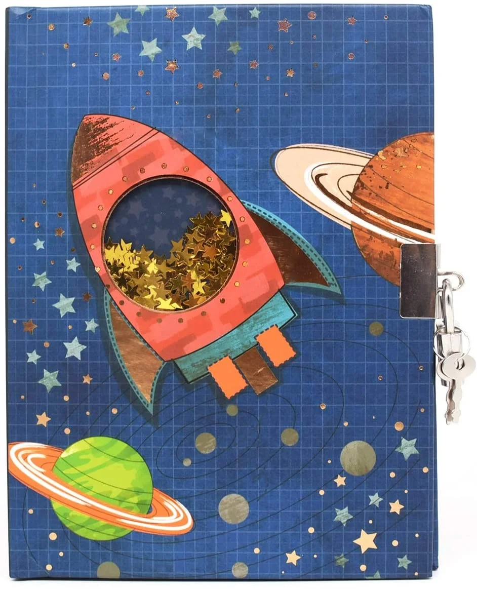 Cute Kids Journal Lock Diary for Boys Shakable Sequin Diary with Lock for Kids
