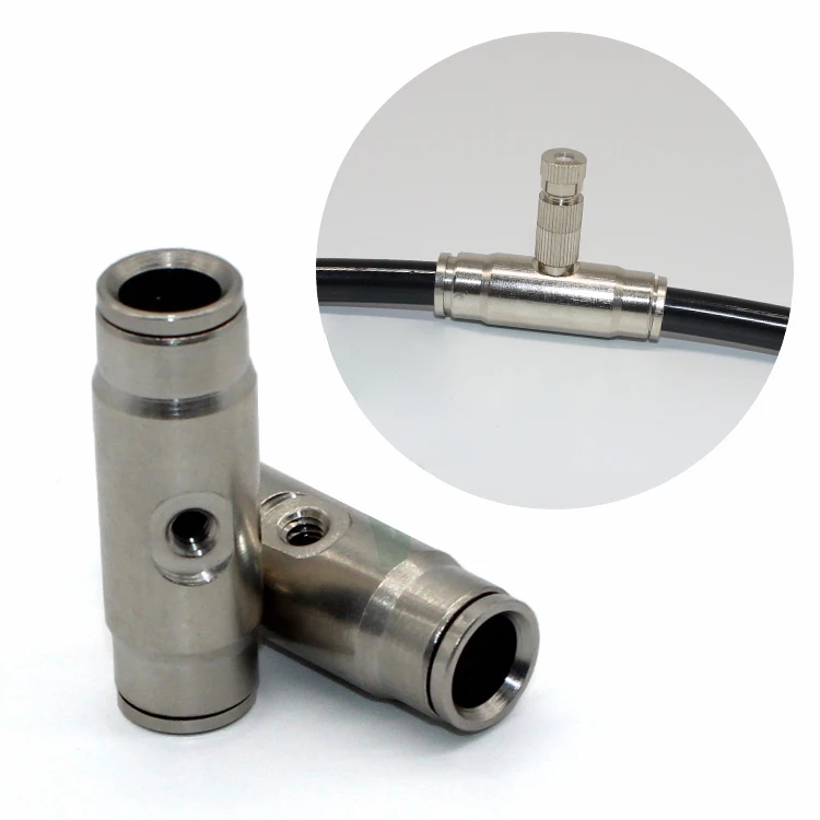 Nickel Plating Brass Misting Nozzles Straight Coupling for 1 Fog Nozzle Connection