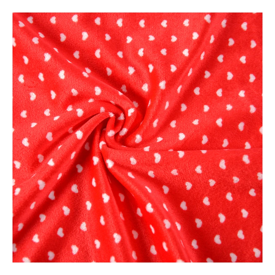 Factory Supplier 100% Polyester Microfibre Short Pile Printed Velboa Fabric