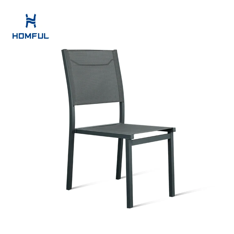 HOMFUL Grey алюминиевый садовый стул для столовой