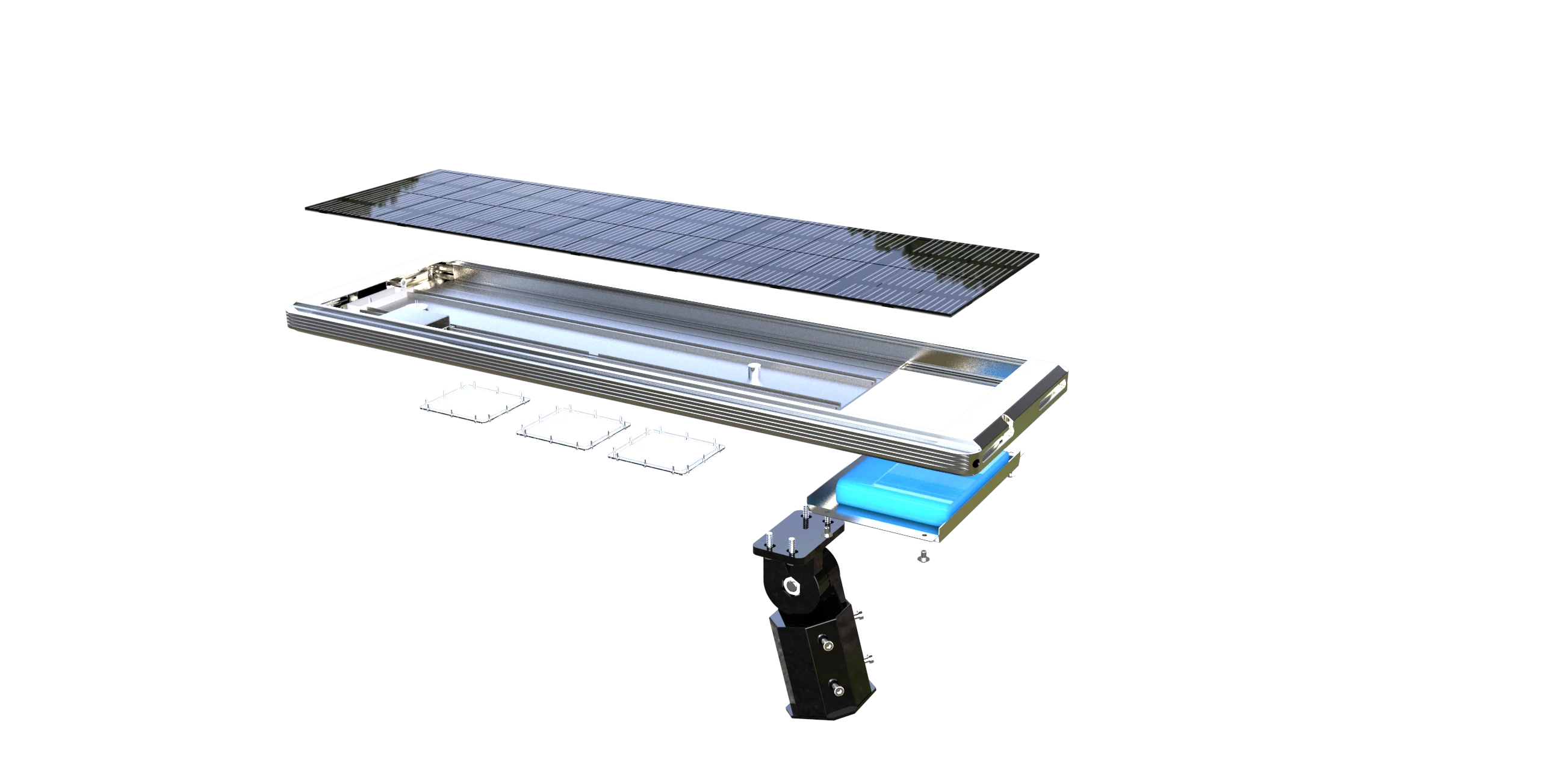 ESHINE 5 years warranty explosion-proof glass body 40w 80w 100w 120w waterproof led all-in-one outdoor solar street light