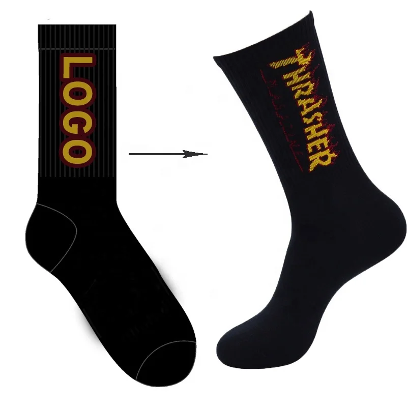 Unisex Crew OEM Design Customized Print Your Own Logo Sublimation Sock Man Custom Sublimate Sock