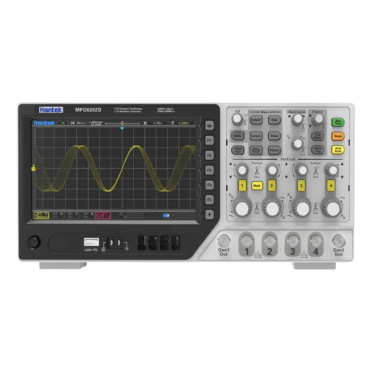economic 4 channel digital storage oscilloscope 80MHz 100MHz 200MHz benchtop oscilloscope Hantek DPO6104B