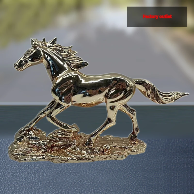 luxury  Living Room  Desk Animal Ceramic Figurine home Accessories Crafts small gold horse decor