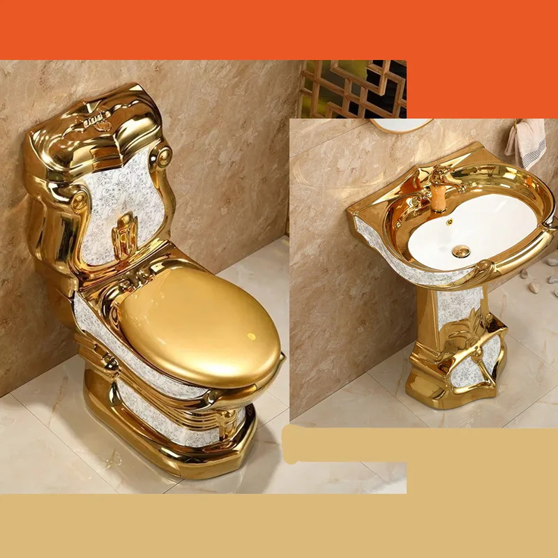 KD-21GPA Grace Sanitary Ware Ceramic WC Toilet Floor Standing Toilet Luxury Hotel Bathroom Golden Design Two Piece Water Closet