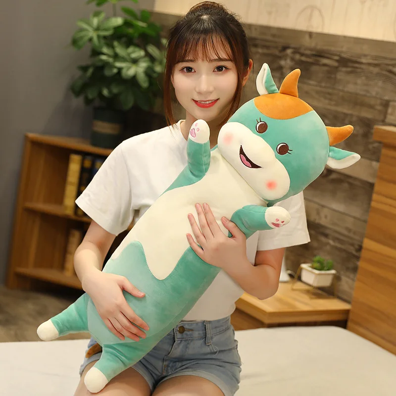 Saite long cat doll soft cute cat big pillow cartoon plush toy birthday gift cat bed doll
