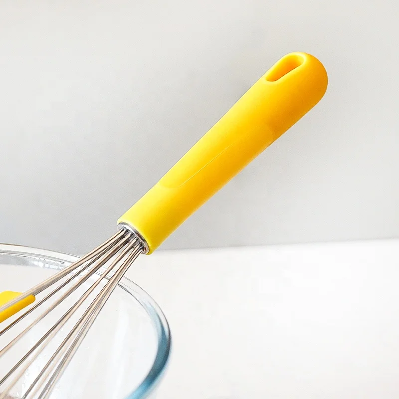 12 inch Egg Blender Beater 2in1 Egg Manual Silicone Balloon Whisk With Spatula & TPR Handle