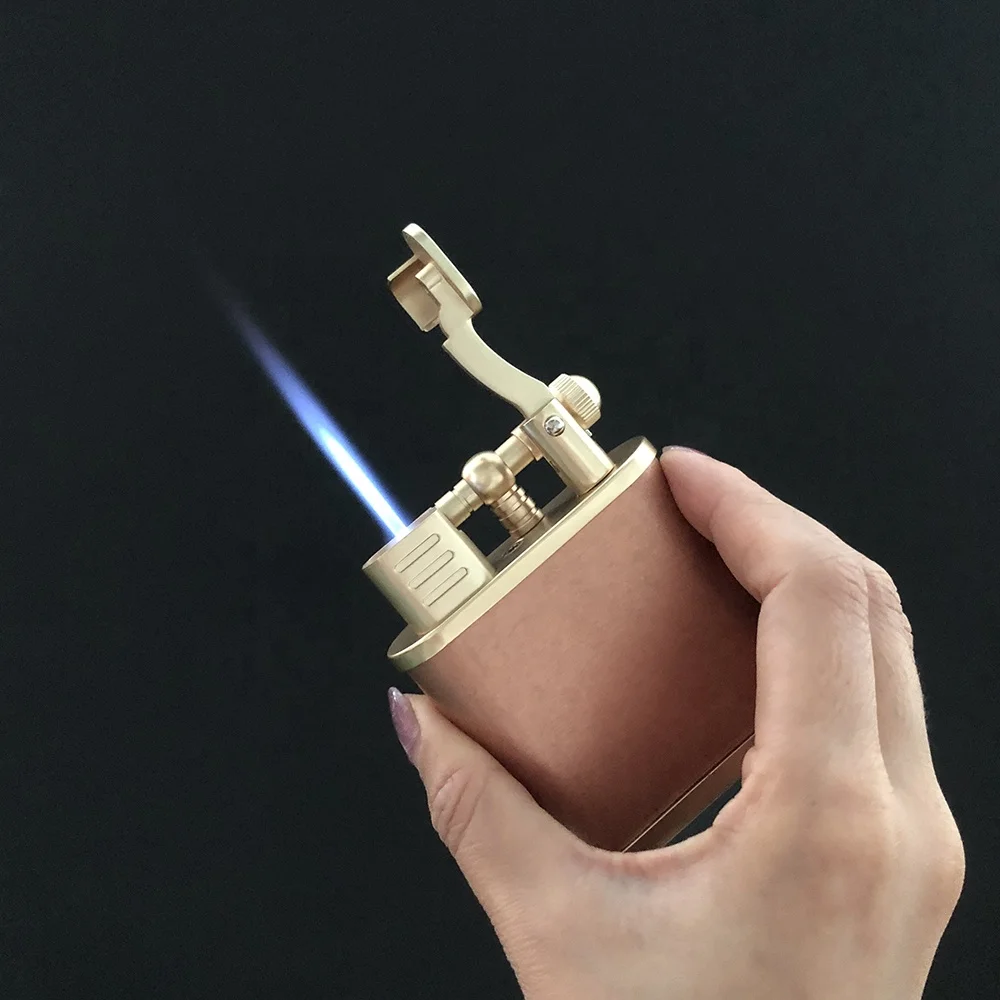 JIFENG YB-028 офисные подарка сигары бар роскошные медные настольные металлические часы с питанием от прикуривателя Бутановая Зажигалка кремниевого типа газовая зажигалка для сигар