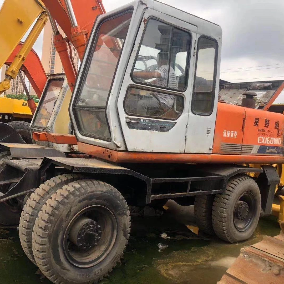 Б/у шиноэкскаватор hitachi ex160wd, б/у, оригинальные цветные шины hitachi ex160, колесные погрузчики для продажи в Китае