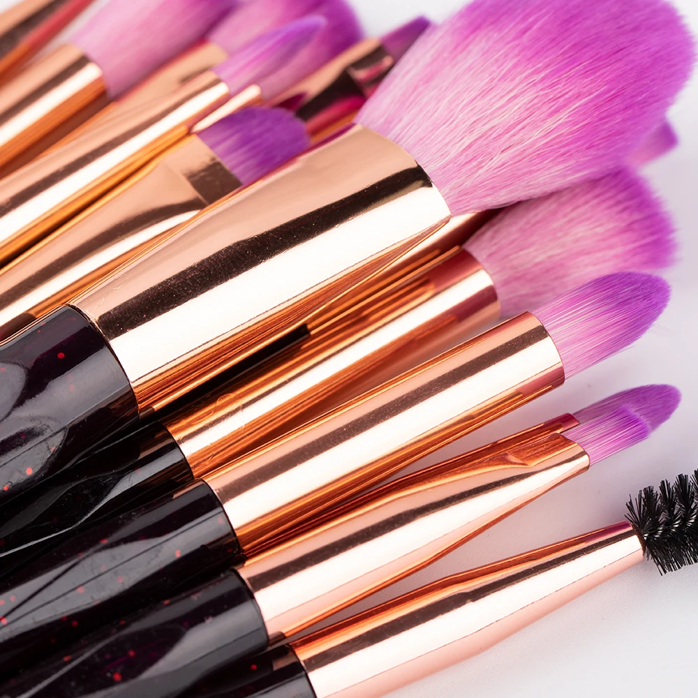 
15pcs Crystal Cosmetic Brushes Beauty Brush Powder Eyeshadow Concealer Facial Foundation Makeup Brush Set 