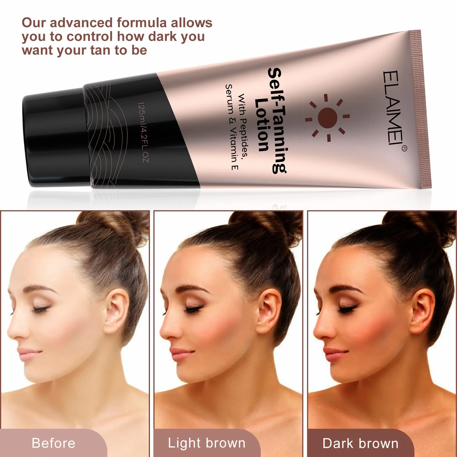 Wholesale China factory private label self sun tan lotion