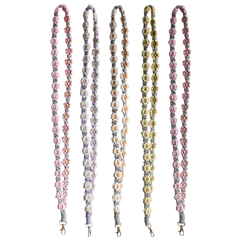 2024 Handwoven Keychain Hanging Rope Bohemian Style Flower Decoration Employee Card Mobile Phone bag Rope pendant