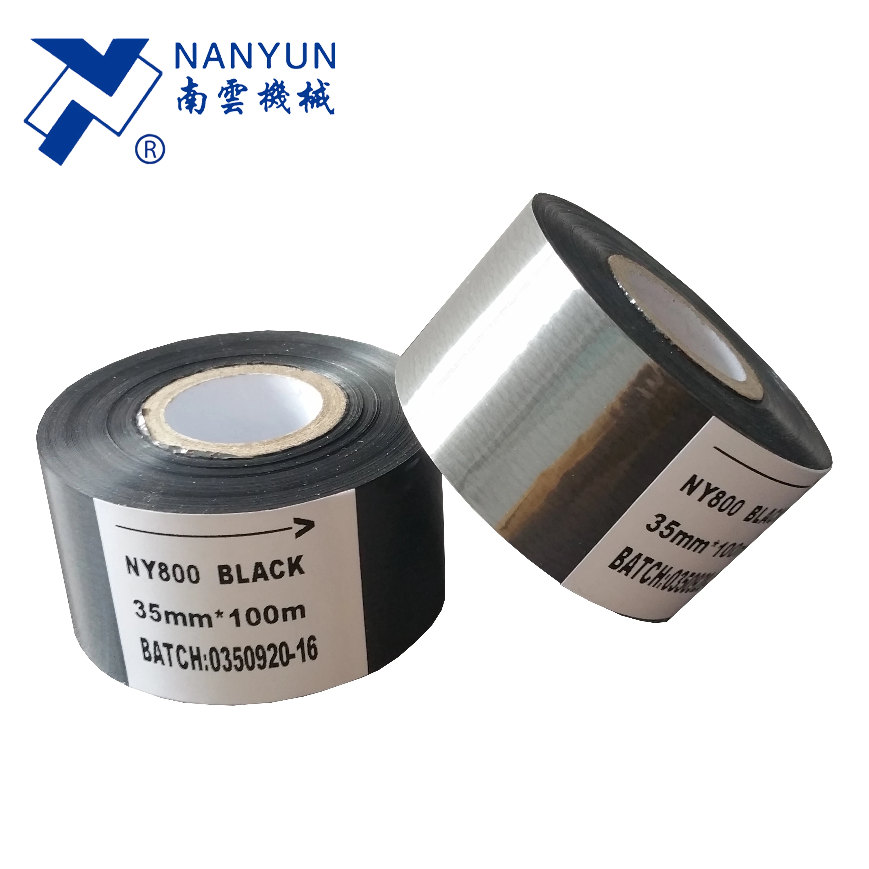 NY-802 electric date coder hot stamping embossing coding foil roll for MT-50 tabletop adhesive opaque sticker cake jar labeler