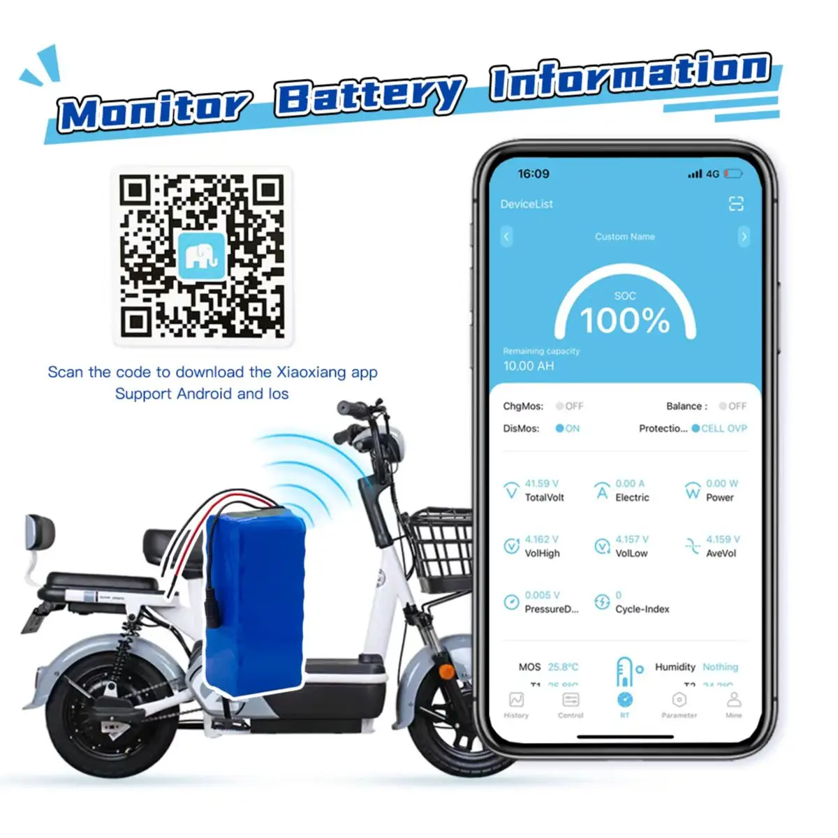 Аккумуляторная батарея OEM 24 в 36 48 52 60 72 с Bluetooth GPS Hailong может быть настроена