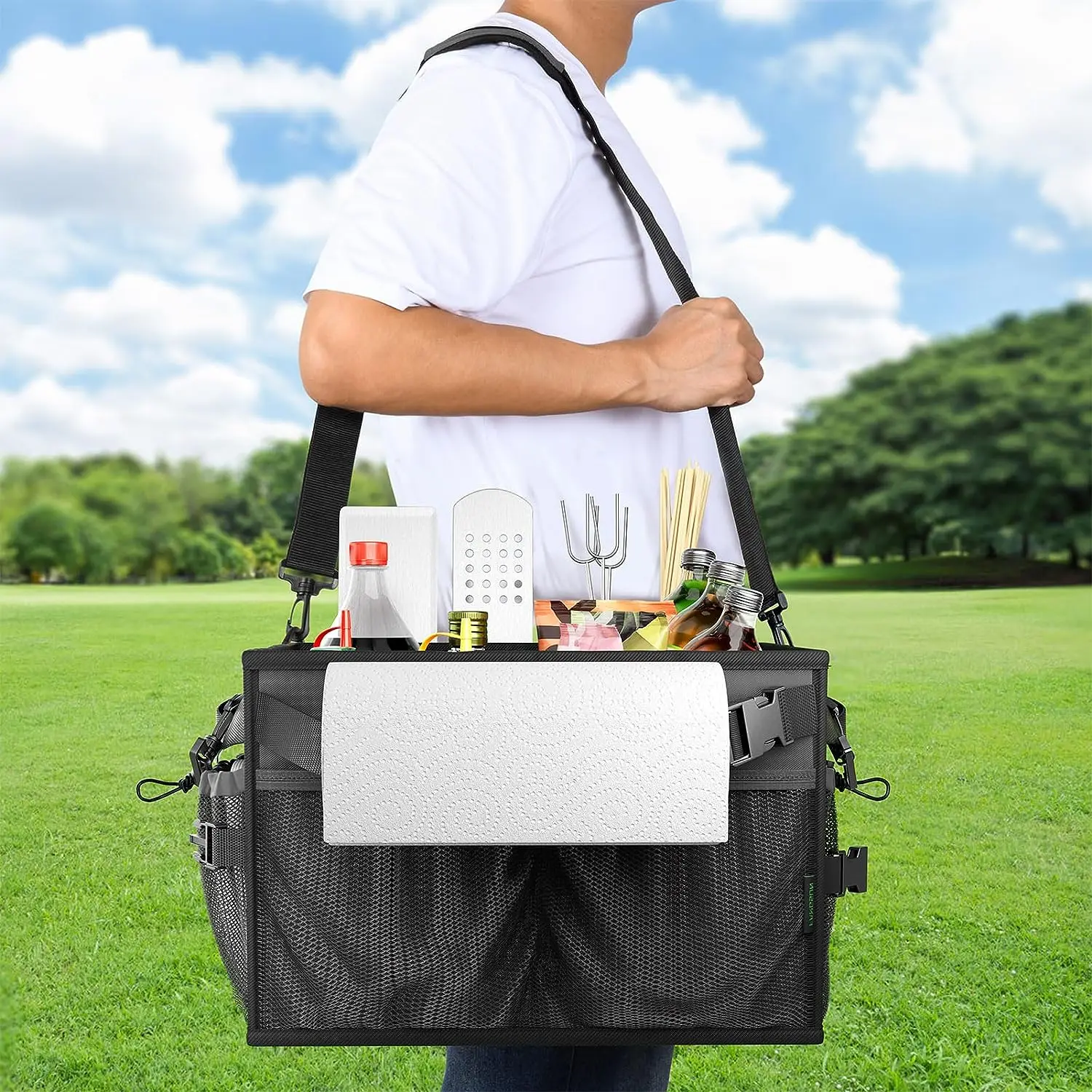 2023 Custom Multi-function Waterproof Organizer Picnic Accessories Basket Bags BBQ Tools Camping Equipment