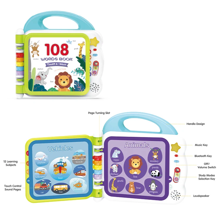 Amazon hot selling English Learning Touch Reading Sound  words Book Kids E book