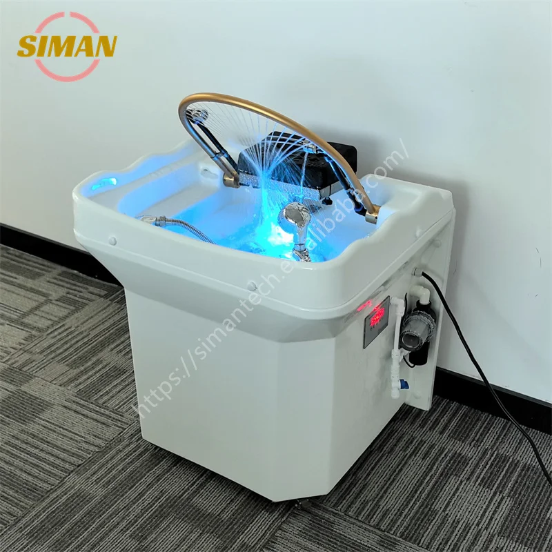 Siman High Quality Storage Water Mobile Shampoo Basin Head Therapy Hair Washing For Postnatal Care Center Massage Parlor