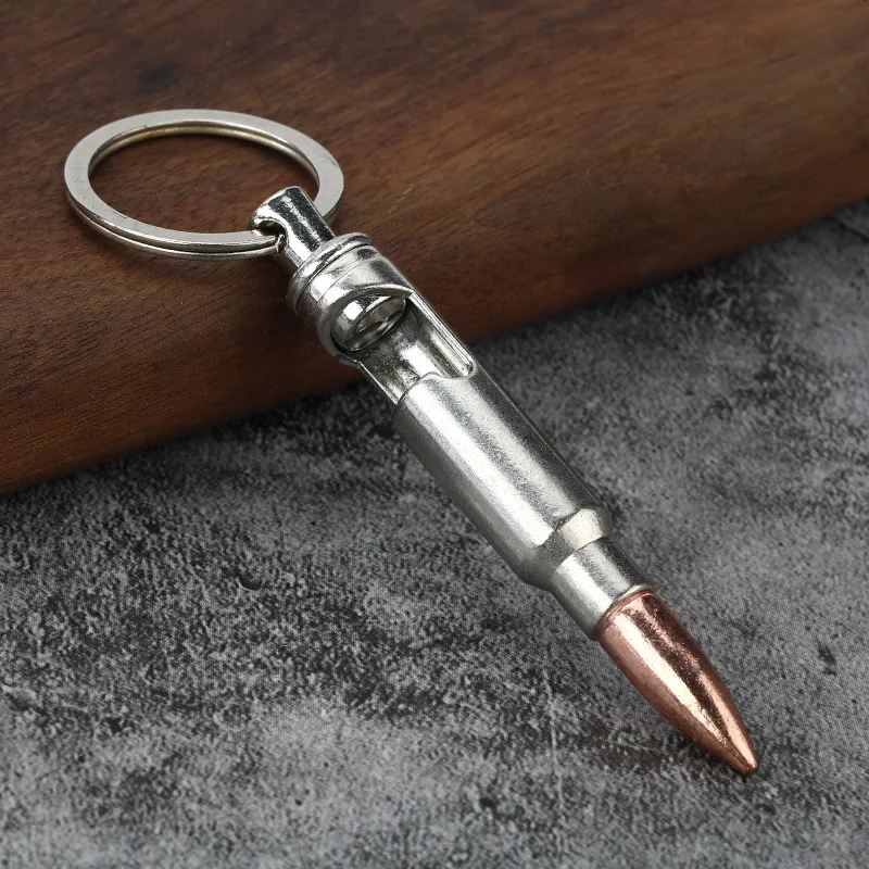 Hot Selling Innovative and Creative Metal Key Button Bullet Bottle Opener UV Printed PVC Keychain Pendant Small Gift