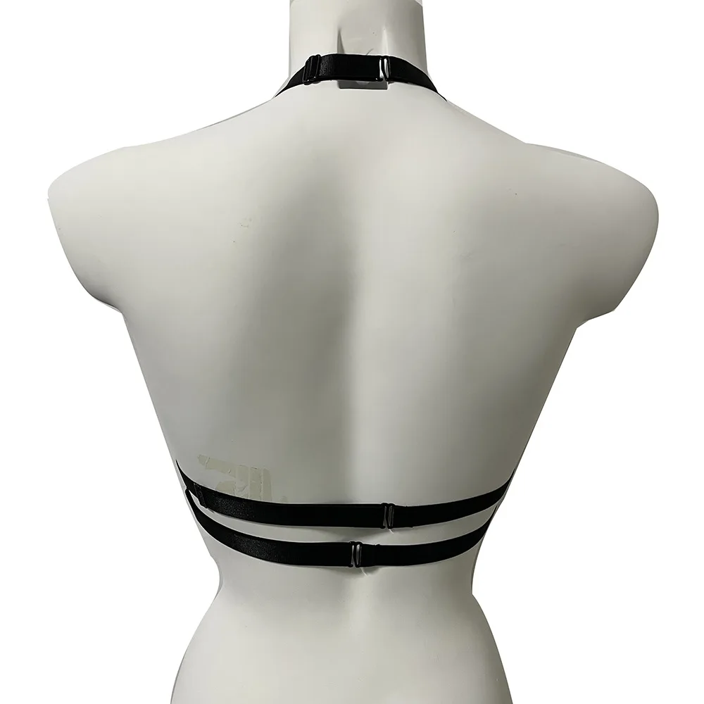 Gothic Woman sexy Wild Lingerie Elastic Bondage Body Harness Cage Bra Halloween Skull  rave outfit Nightclub Dance BDSM Hot Bra