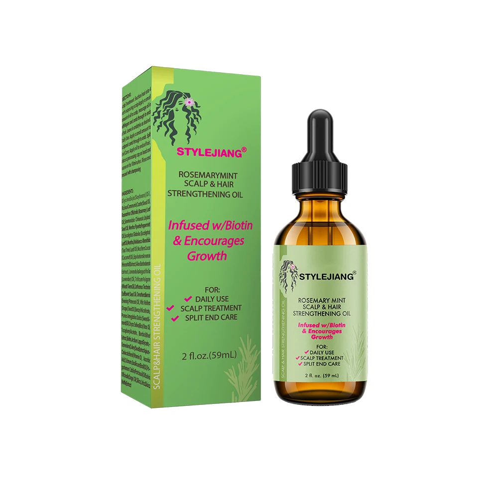 Custom Logo 59ml 100% Natural Rosemary Mint Scalp Hair Strengthning Essential Oil Shampoo Conditioner Hair Mask Hair Care Set