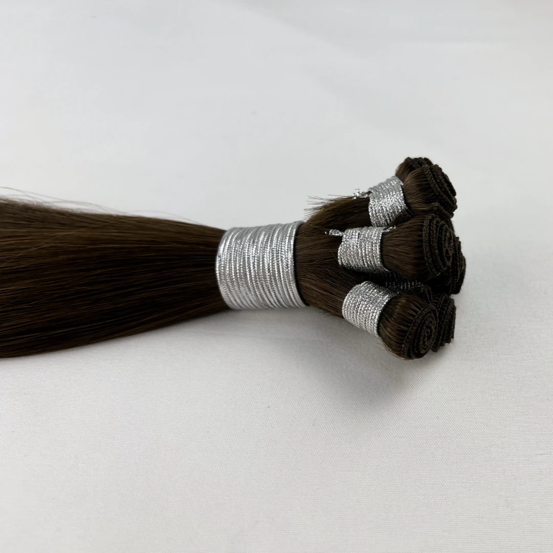 2024ruikang hair Manufacture Hair Supplier 100% Hand Tied Human Hair Weave