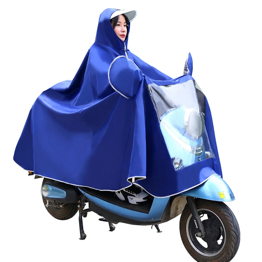 Extra Large Size Vehicle Poncho Foot Cover Outdoor Adult Thickened Oxford Cloth Motorcycle Raincoat for Cycling