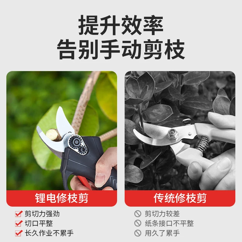Professional 21V Battery Powered Garden Tree Pruner Electric Lithium Battery Cordless Branch Cutter Pruning Shear