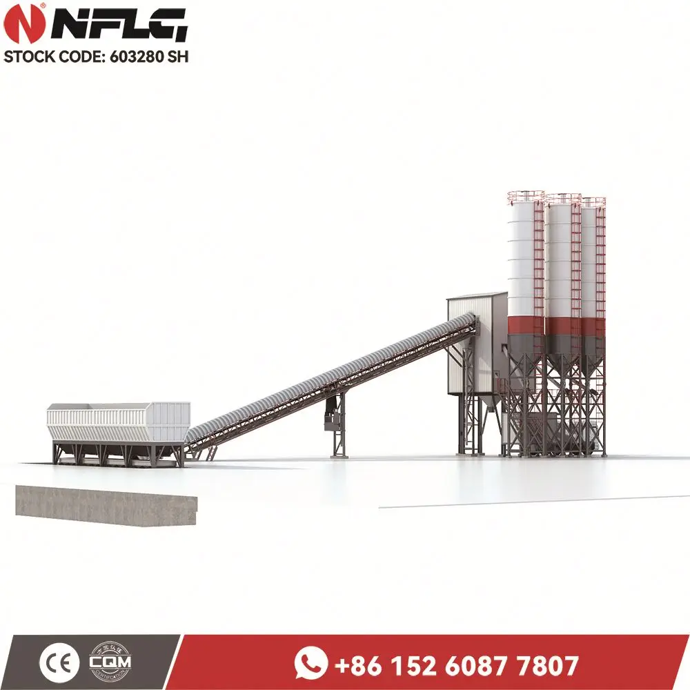 Engineering & Construction Machinery Hzs120 Fixed Concrete Batching Plant