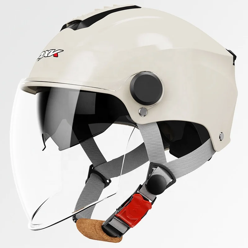 Hard ABS Shell Half Helmet for Electric Scooter Cycling  Double Lens Open Face Safety Helmets