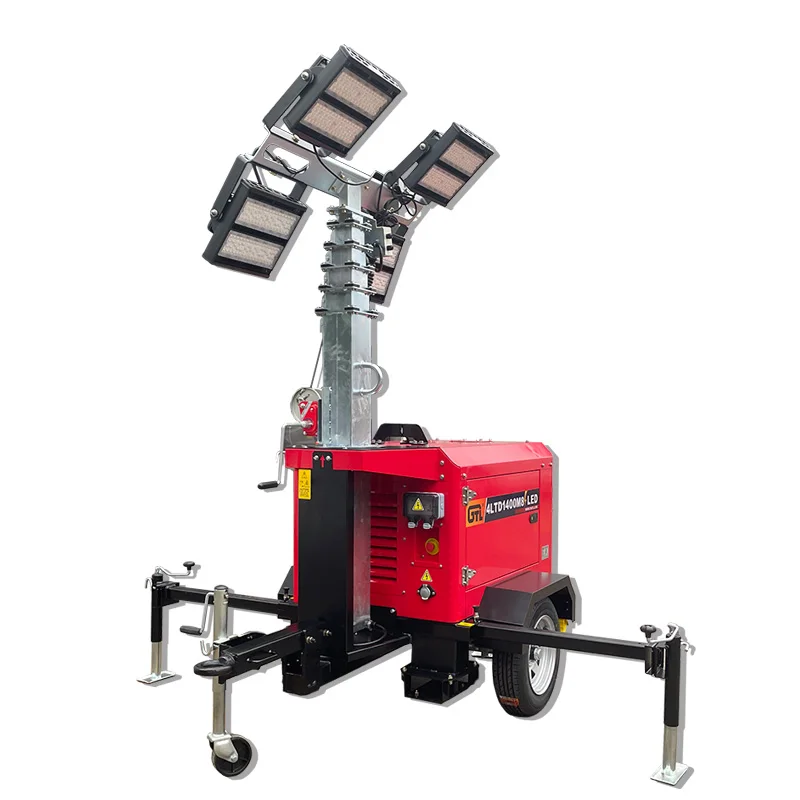Mobile/portable  diesel light towers with engine Mitsubishi L2E by power  3KW with LED 4*350W high 8M