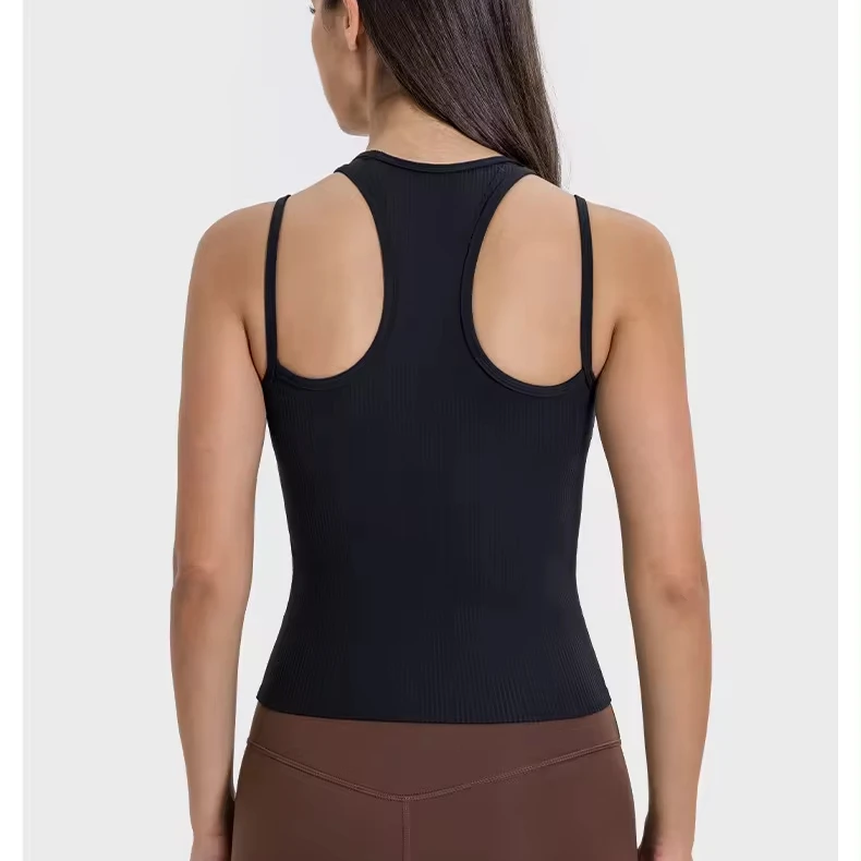 2022 Hot Sale Girls  Women  OEM For Gym Cute Tight Fitness Long FitnessYoga Tank Top Outwear Sports Vest