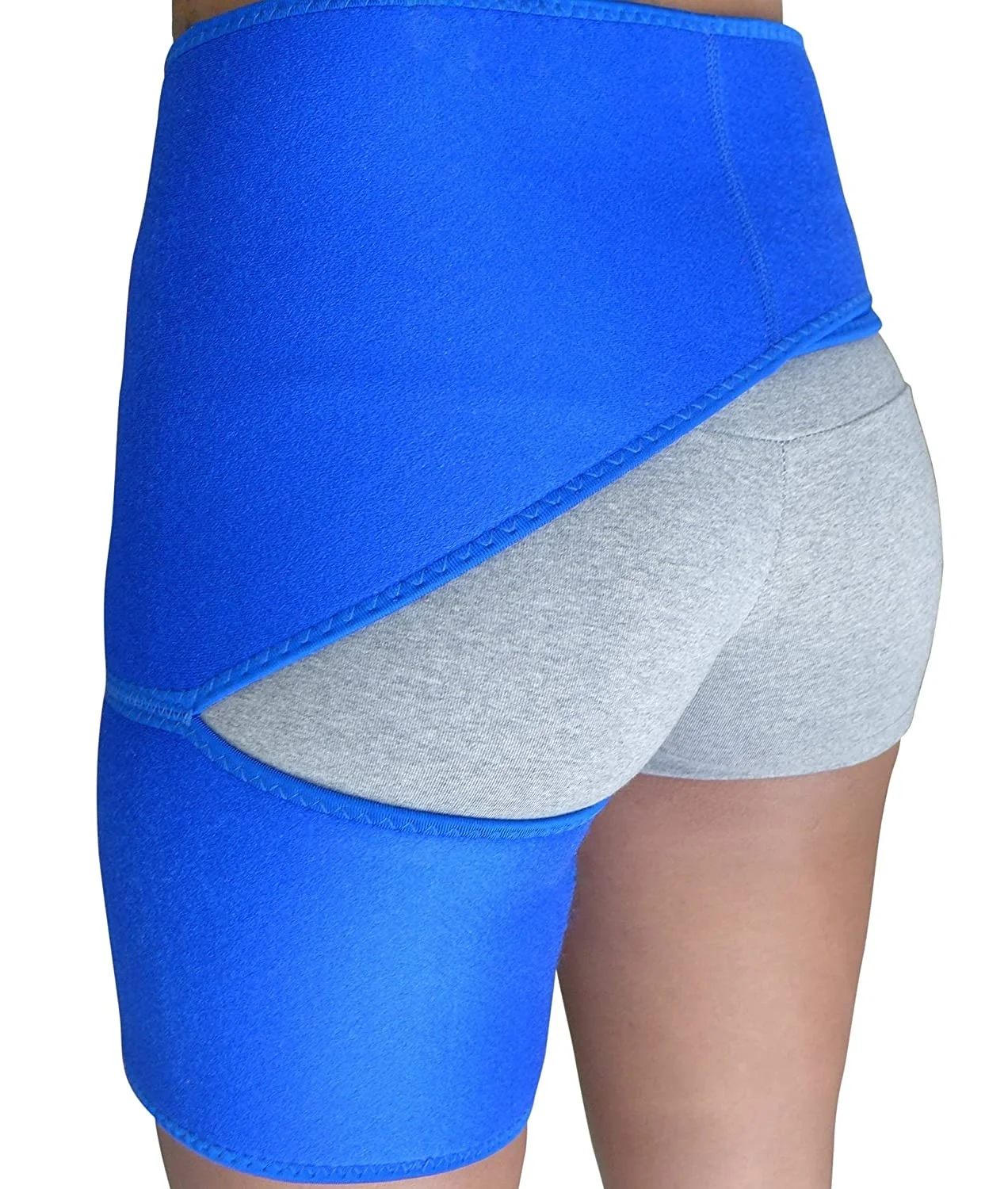 Blue Neoprene Hip Brace Sciatica Pain Relief Brace Thigh Hamstring Compression Support Wrap for Groin