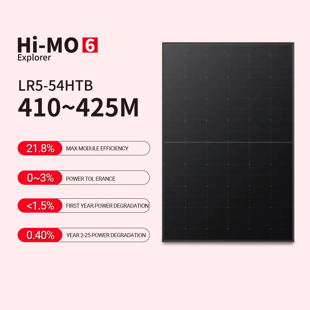 Солнечные панели longi solar full black Explorer Hi-MO 6 LR5-54HTB 410-425M все черные солнечные 410W 415W 420W