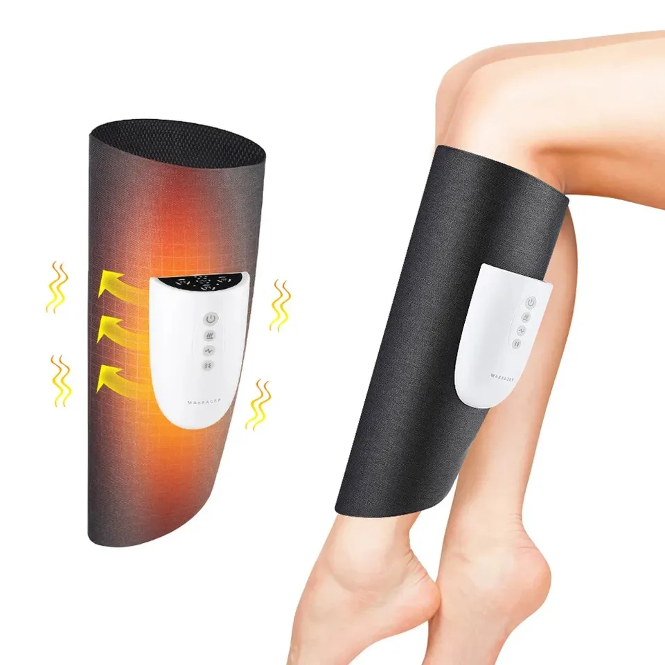 New Arrival Wireless Rechargeable 3 Intensities 3 Modes EMS Leg Calf Massage Heated Vibration Air Compression Leg Massager