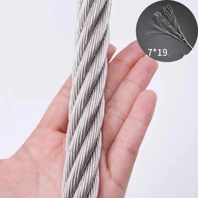 304 7*19 stainless steel wire rope traction lifting rope super soft hanging water pump orchard scaffolding 1mm- 20mm rope
