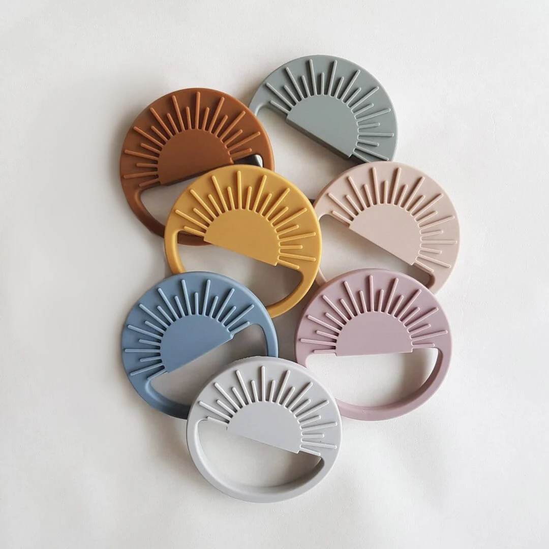 2021 новый дизайн, в форме солнца, не содержит Бисфенол А, силиконовые игрушки для прорезывания зубов, Детские Прорезыватели для зубов, оптовая продажа