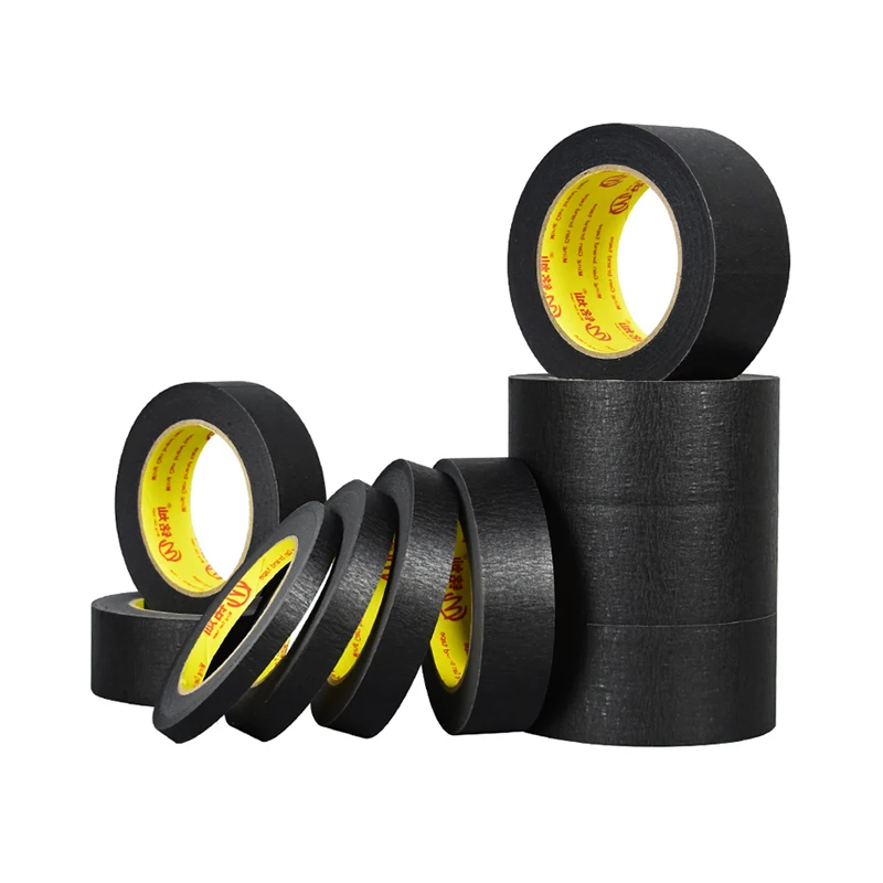 Crepe Paper Black Painter Tape for Automotive Home Office Crafts DIY Art
