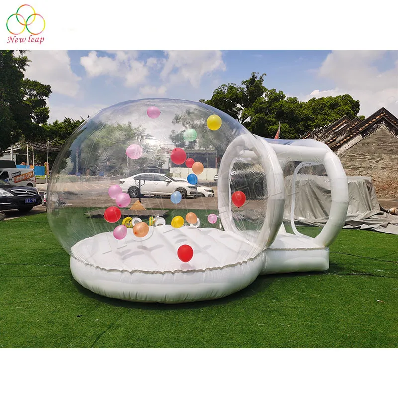 new design airtight jumping mat combo bubble tent dome house