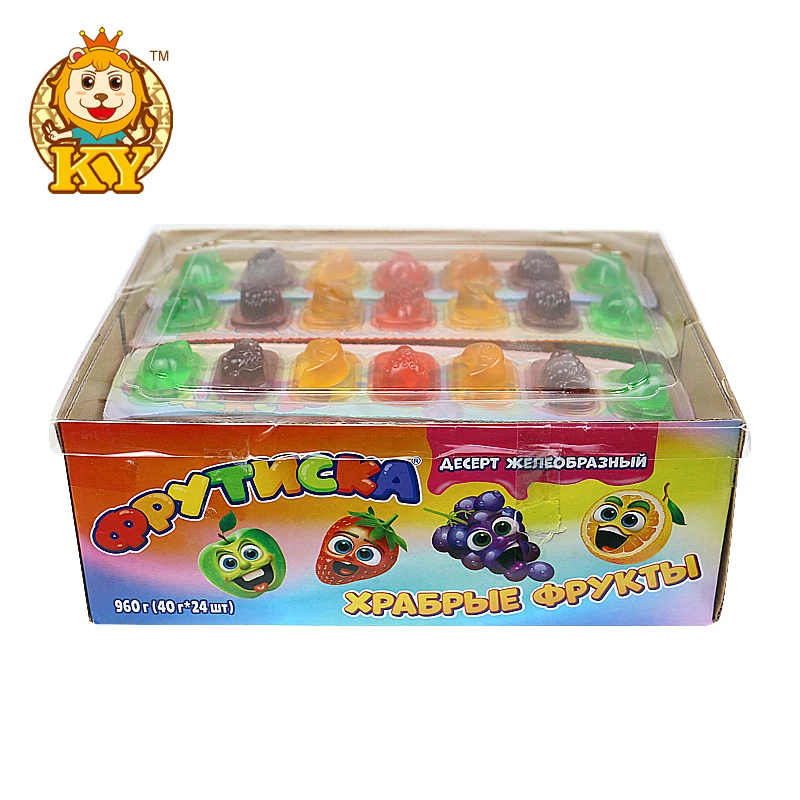 Wholesale custom sweets 7pcs fruit shape jelly&pudding candy