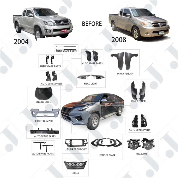 Hot sale factory price body kits for hilux vigo upgrade to new fortuner trd