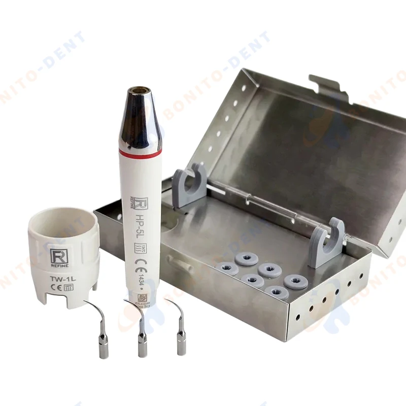 New Arrival Ultrasonic Dental Scaler Tips Touch Set LED Detachable Handle Torque Wrench Autoclavable Kit Scaler Disinfection Box