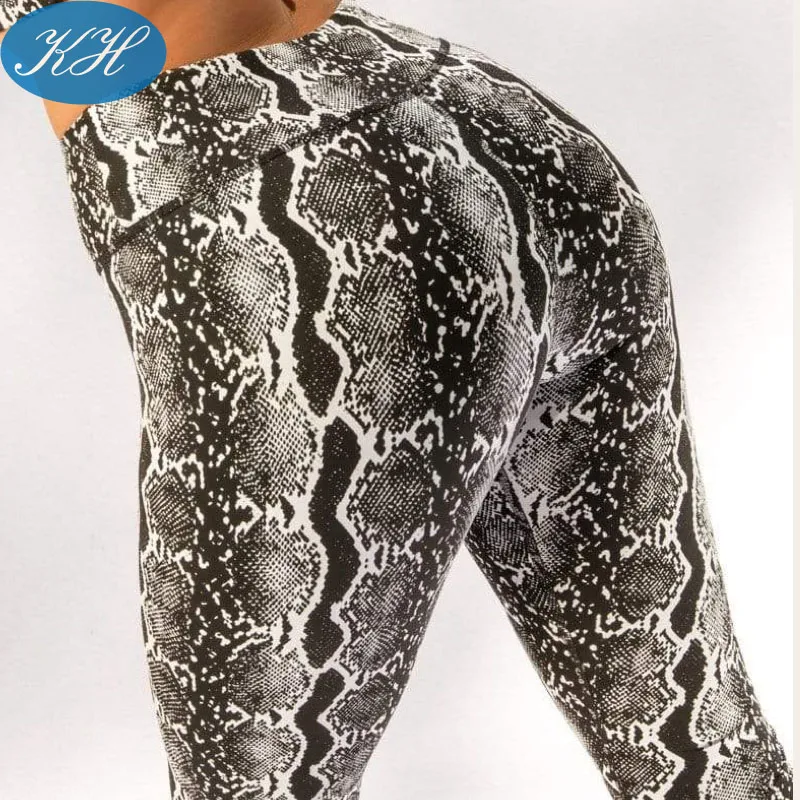 Custom Snake Print Pole Dancing Leggings Recycled Fabric Anti Slip Grip Sticky Pole Pants