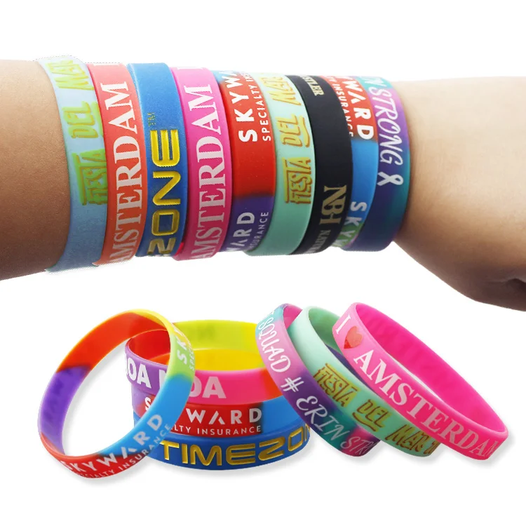 Hot Selling Personalized Gifts Custom Rubber Silicone Bracelet Sport Embossed Wristband Mens Wrist Band With Logo