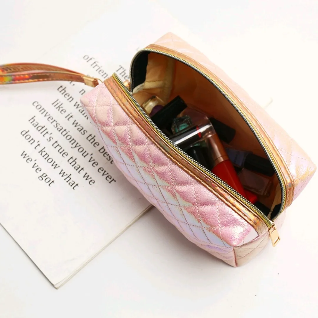 New Travel Cosmetic Bags Set Women Transparent Clear Zipper Makeup Bags Bath Wash Tote Cosmetic Case