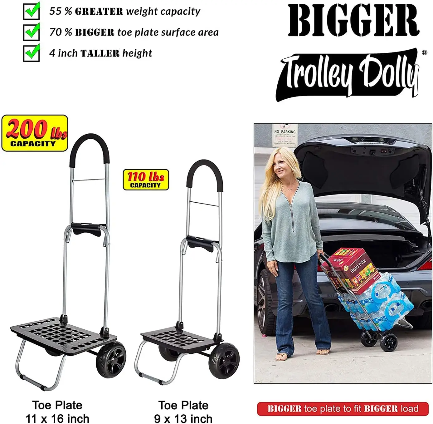 Folding Heavy Duty Shopping Groceries Cart Rolling Utility Hand Truck Trolley Dolly Bag for Shopping Camping Carrier
