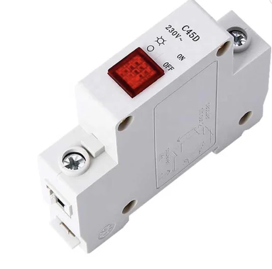 din rail DZ47 C45D 230V RED led Indicator Signal Lamp