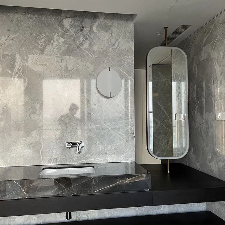 Modern Style  Arctic Sky  Quartzite Slab with Light Grey color  Natural Stone for Kitchen Countertop Tiles Flooring